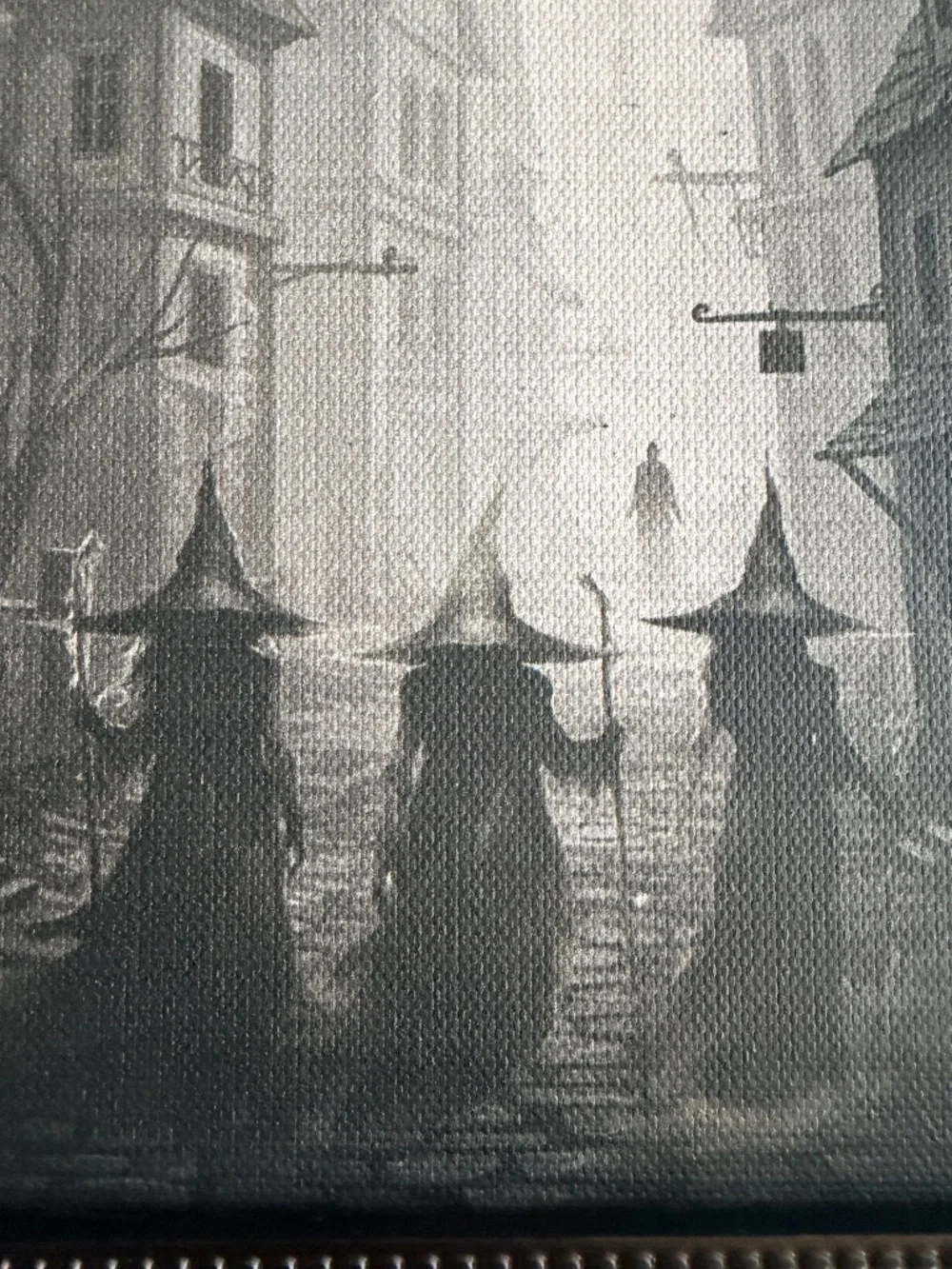 Vintage Gothic Halloween Framed Wall Art Three Witches 8 x 10 new